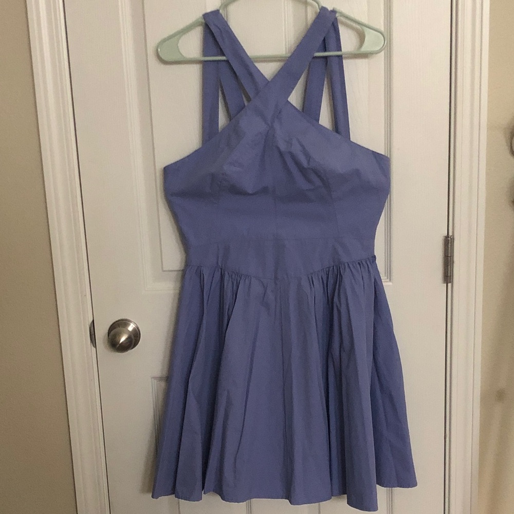 Stylish Lavender Cross-Front Dress